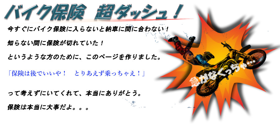 今すぐバイク保険に入らなくっちゃ という人のためのページ バイク保険を正しく選ぶ